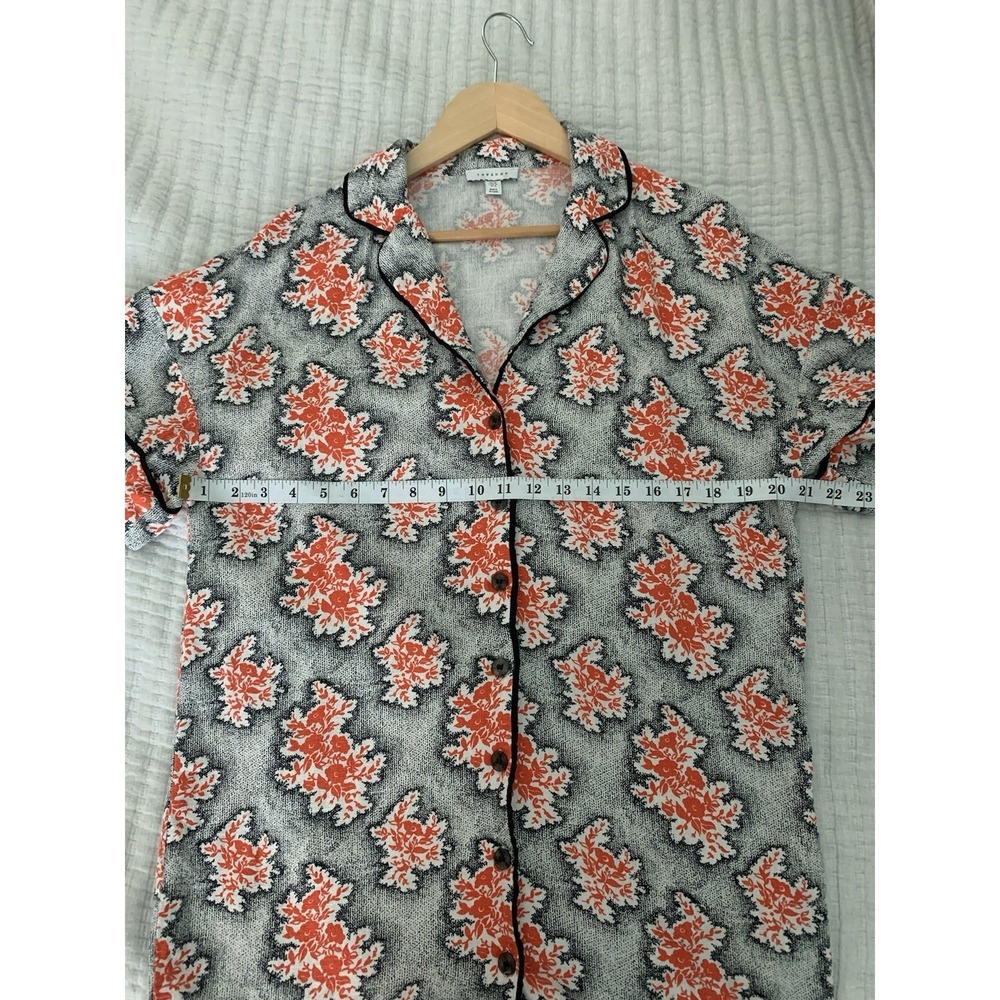 Topshop T-Shirt Dress Kimono Floral SZ US 6 Button Down Skater Resortwear Cabana - Picture 8 of 10